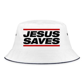 Jesus saves - Bucket Hat - white/navy - Front