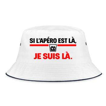 Si L’Apéro Est Là Je Suis Là Humour - Bob - blanc/marine - Devant
