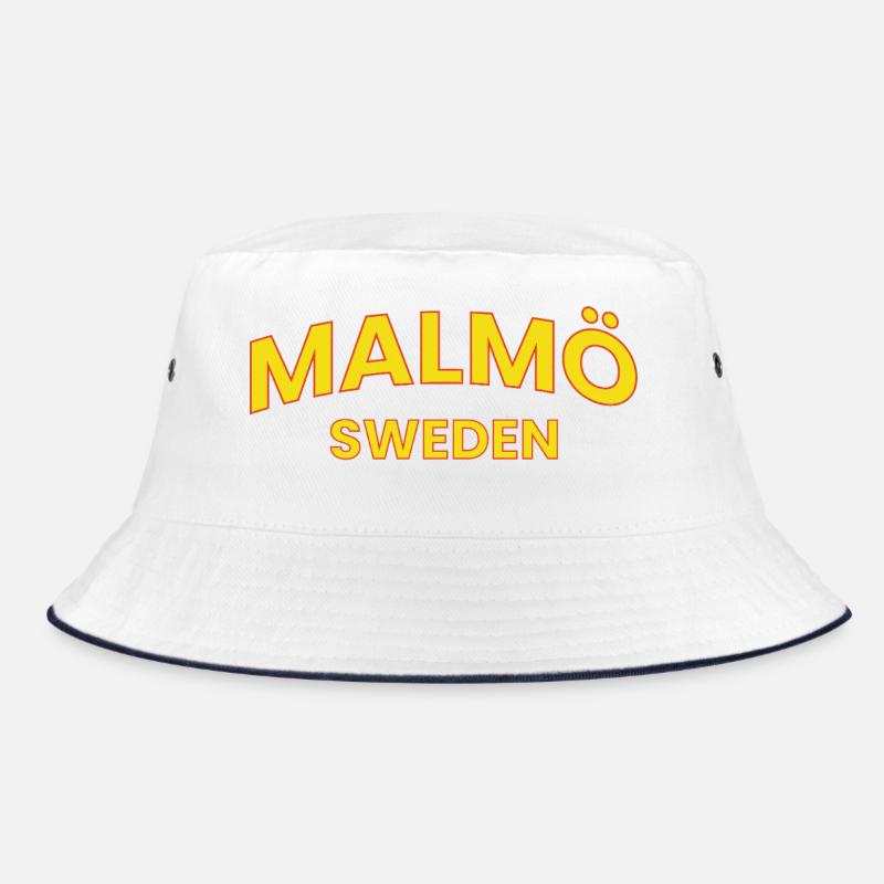 Malmö Sweden Retro Text Style Bucket Hat