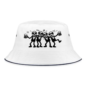 Groom Friends Group Beer - Bucket Hat - white/navy - Front