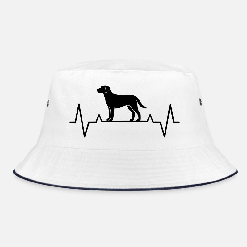 Idée cadeau maman de chien Labrador ECG pour battement de cœur - Bob - blanc/marine