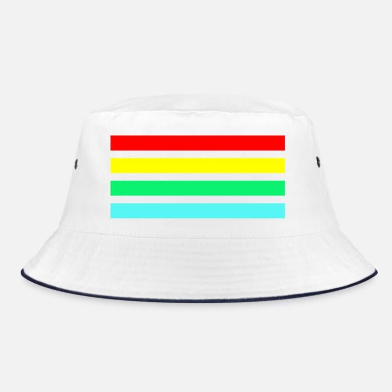 Retro neon arc stripe composition Bucket Hat
