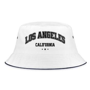 Los Angeles Arc Lettering - Bucket Hat - white/navy - Front