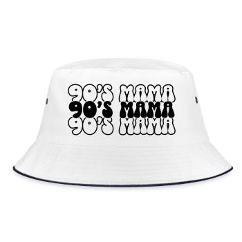 90s Mama SVG – Retro Mama Design - Bucket Hat - Weiß/Navy - Vorne
