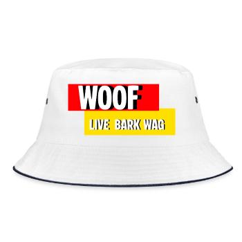 Wuff - Bucket Hat - Weiß/Navy - Vorne