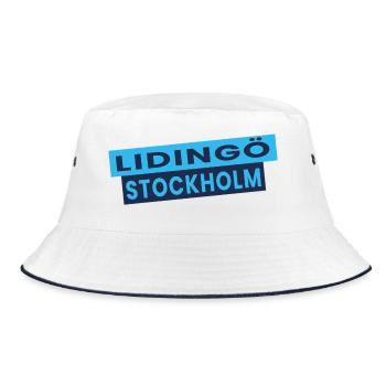 Lidingö Stockholm Diagonal Logo - Bucket Hat - white/navy - Front
