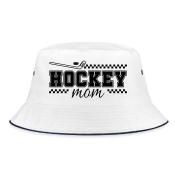 Hockey Mama | Hockey Mom - Bucket Hat - Weiß/Navy - Vorne