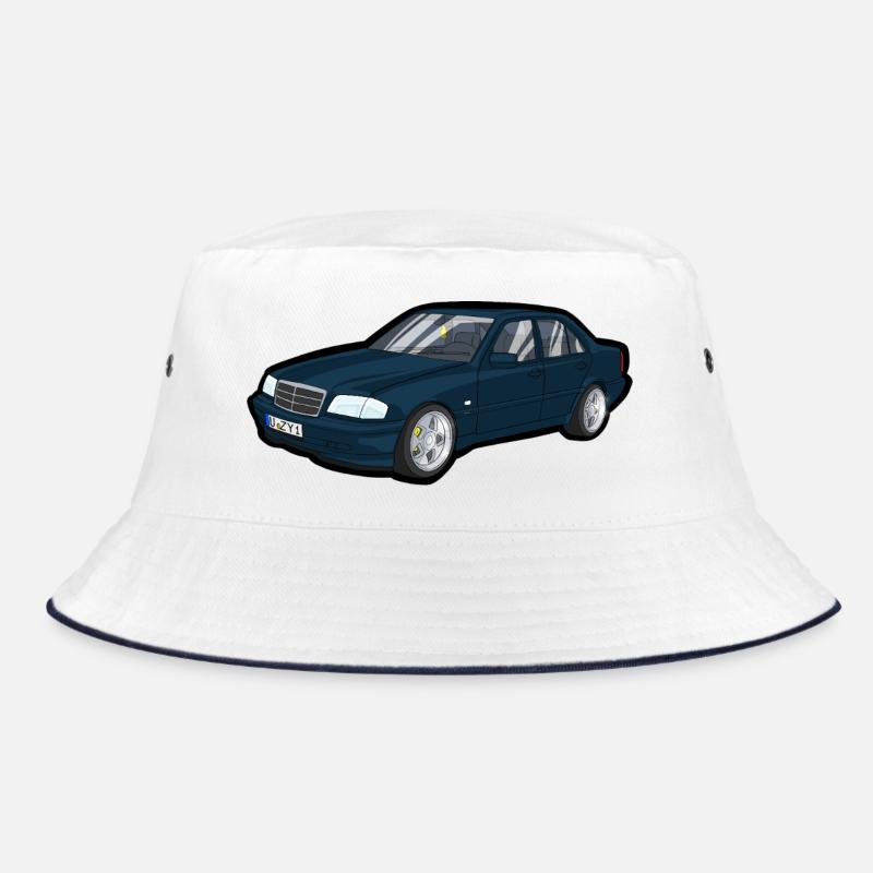 Blauer Oldtimer Cartoon Auto Bucket Hat