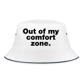 Außerhalb meiner Komfortzone - Bucket Hat - Weiß/Navy - Vorne