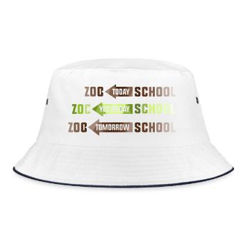 Safari Afrika savanne zoo schule tierpark - Bucket Hat - Weiß/Navy - Vorne