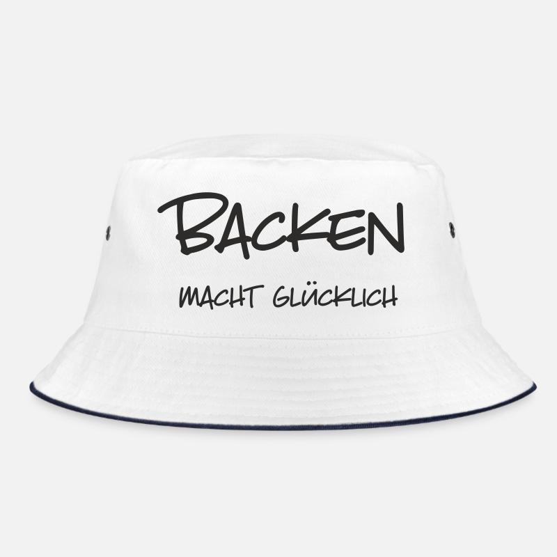 Baking makes you happy – Funny lettering for B Bucket Hat