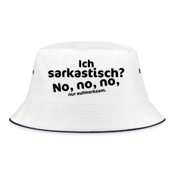 I'm sarcastic? No, no, no – attentive - Bucket Hat - white/navy - Front