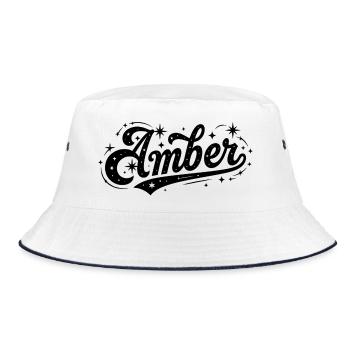 Amber name first last family - Bucket Hat - white/navy - Front