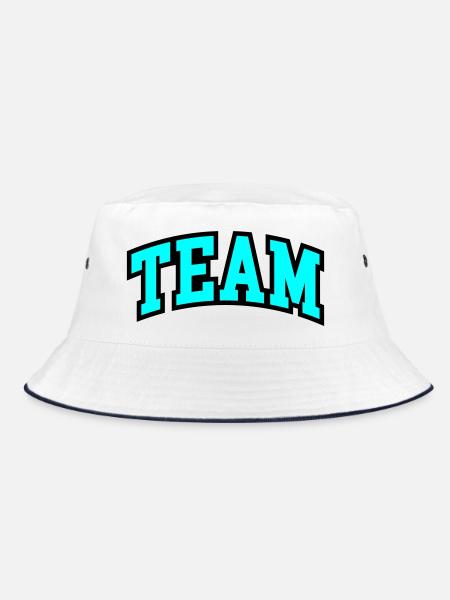 Team Schriftzug - Bucket Hat - Weiß/Navy - Vorne