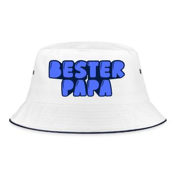 Bester Papa - Bucket Hat - Weiß/Navy - Vorne