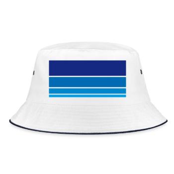 Background Blue - Bucket Hat - white/navy - Front