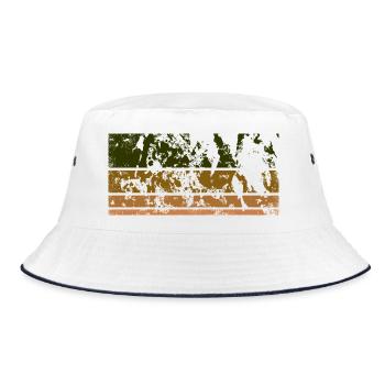Background - Vintage Khaki - Bucket Hat - white/navy - Front
