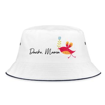 Danke Mama - Bucket Hat - Weiß/Navy - Vorne
