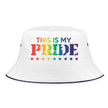 This Is My Pride Rainbow LGBTQ Quote Graphic - Bucket Hat - white/navy - Front