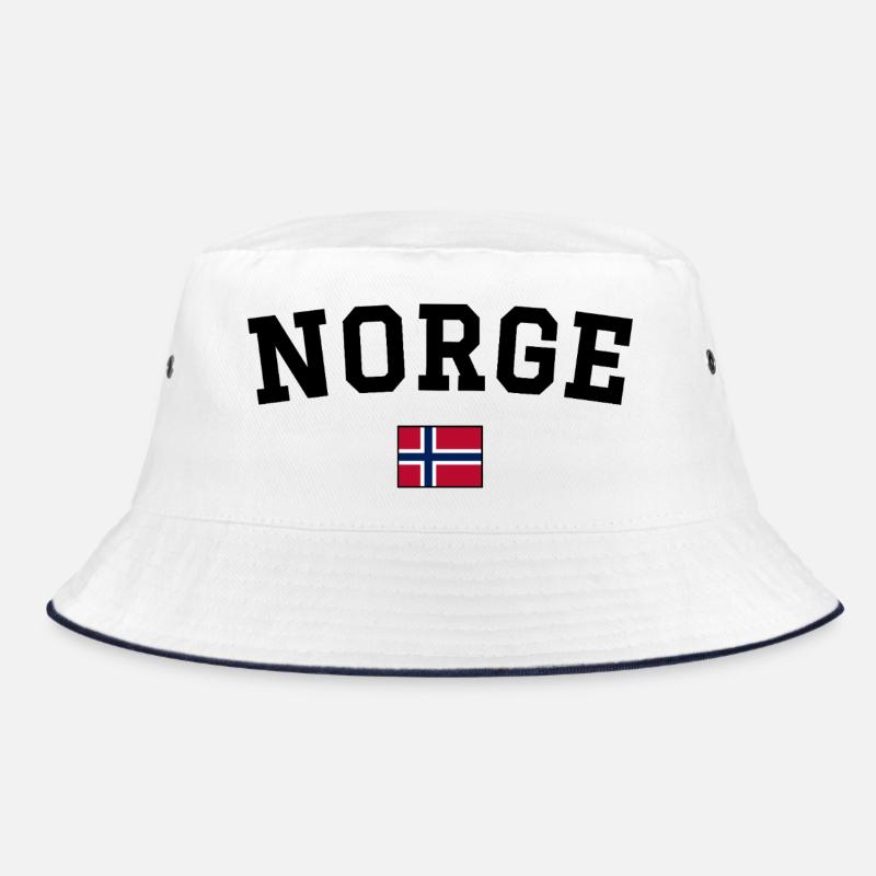 Norwegen Flagge Design Schwarz Bucket Hat