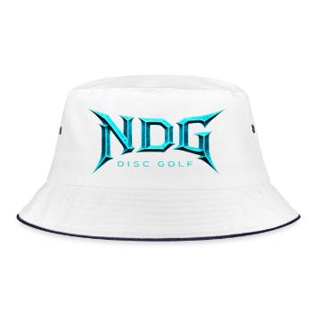 NDG Disc Golf Jäälogovalo - Bucket Hat - white/navy - Front