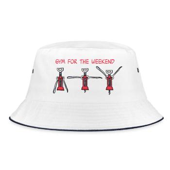 Gym for the weekend - Bucket Hat - white/navy - Front