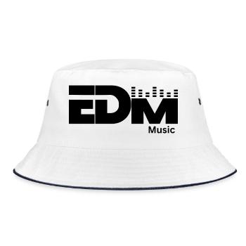 EDM Music Logo - Bucket Hat - Weiß/Navy - Vorne