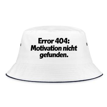 Error 404: Motivation nicht gefunden. - Bucket Hat - Weiß/Navy - Vorne