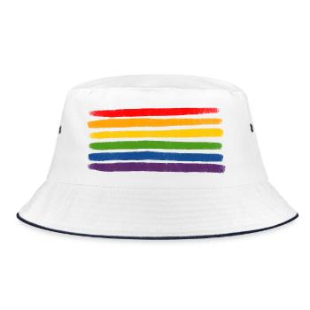 Rayures arc-en-ciel LGBTQIA+- - Bob - blanc/marine - Devant