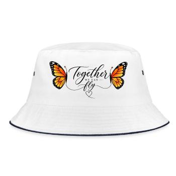Together We Can Fly – Freundschafts-Shirt - Bucket Hat - Weiß/Navy - Vorne