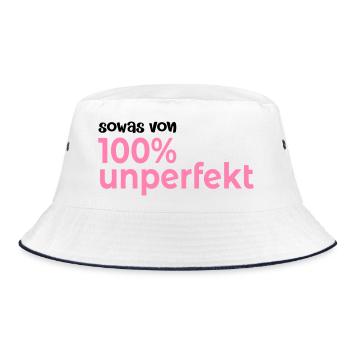 Hundert Prozent Unperfekt - Bucket Hat - Weiß/Navy - Vorne