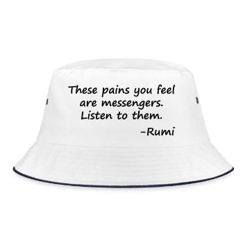 Diese Schmerzen, die du fühlst, sind Boten - Bucket Hat - Weiß/Navy - Vorne