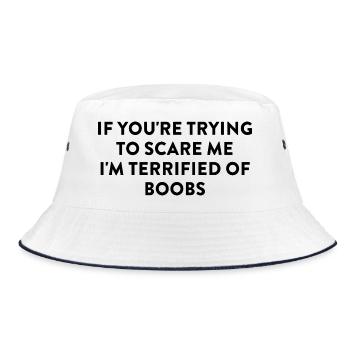 Terrified of Bobs - Bucket Hat - Weiß/Navy - Vorne