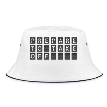 Bereit zum Abflug - Bucket Hat - Weiß/Navy - Vorne