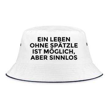 Spätzle Spruch Schwaben Schwabe - Bucket Hat - Weiß/Navy - Vorne