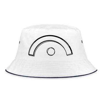 Fermate handgezeichnet - Bucket Hat - Weiß/Navy - Vorne