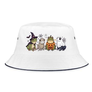 Unheimliche Frösche Geister-Halloween - Bucket Hat - Weiß/Navy - Vorne