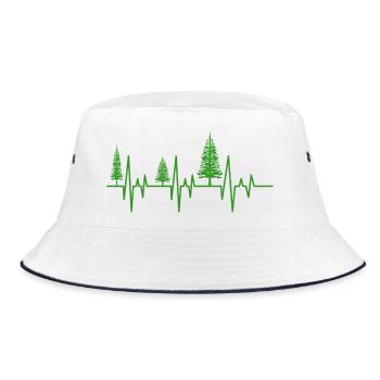 Bäume Herzschlag Wald EKG - Bucket Hat - Weiß/Navy - Vorne