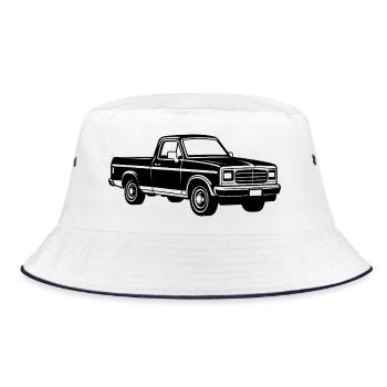 Pickup-Truck-Straßenwagen - Bucket Hat - Weiß/Navy - Vorne
