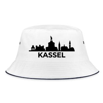 Kassel Wahrzeichen Silhouette skyline - Bucket Hat - Weiß/Navy - Vorne