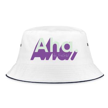 Ah du Fuchs – frecher Wortwitz - Bucket Hat - Weiß/Navy - Vorne