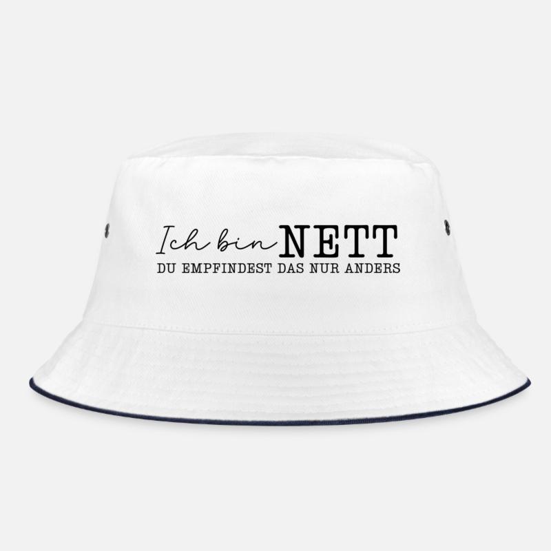 Spruch Ich bin nett, du empfindest das nur anders - Bucket Hat - Weiß/Navy