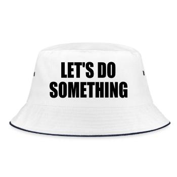 lets do something - Bucket Hat - white/navy - Front
