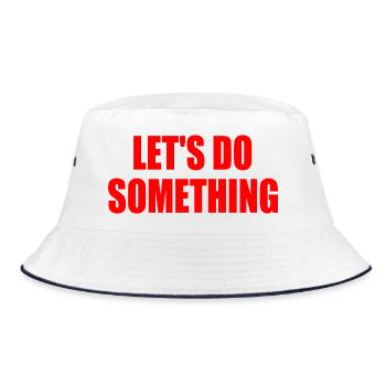 let's do something - Bucket Hat - white/navy - Front