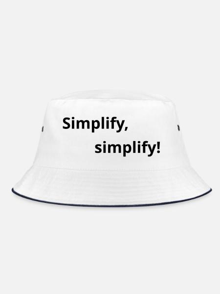 Simplify, simplify! - Bucket Hat - Weiß/Navy - Vorne