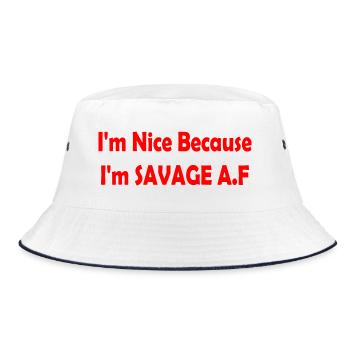 I'm Nice Because I'm Savage Af - Bob - blanc/marine - Devant