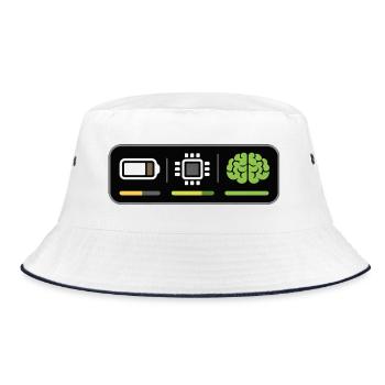 Gehirn und Chip: die Energie der Kreativität - Bucket Hat - Weiß/Navy - Vorne