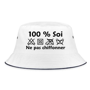 Zerknittern nicht - Bucket Hat - Weiß/Navy - Vorne