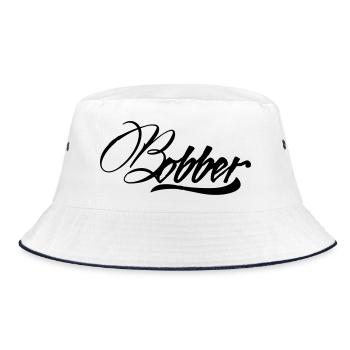 bobber motorbike biker chopper sticker sticker - Bucket Hat - white/navy - Front