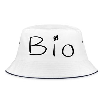 Organic - Bucket Hat - white/navy - Front